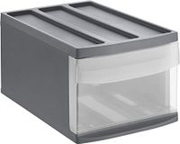 Rotho Systemix Ladebox 1 lade Kunststof (PP) BPA-vrij antraciet/transparant M (39,5 x 25,5 x 20,3 cm)
