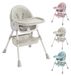 Chaise haute 4-en-1 pour bébé - Chaise repas avec table - Réglable - Pliable - Chaise combinée pour bébés, adaptée à l'alimentation de 6 mois à 2 ans - Beige