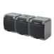 JUNIOR prise triple 3x (avec terre/sans terre) (couvercle graphite) Hêtre / Graphite IP54 30GHE-3