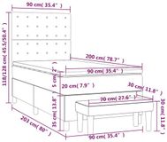 vidaXL Boxspringbed met matras, fluweel, donkergroen, 90x200 cm