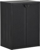 vidaXL Tuinkast 65x45x88 cm polypropyleen rattan zwart