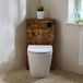 Hudson Reed Colby WC-Ombouw Hoekmontage Moderne Chêne Foncé avec Réservoir et Bouton Poussoir Noir