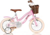 Dino Bikes Retro Vélo enfant 12 Pouces Rose avec Roulettes – Vélo enfant 3-5 Ans