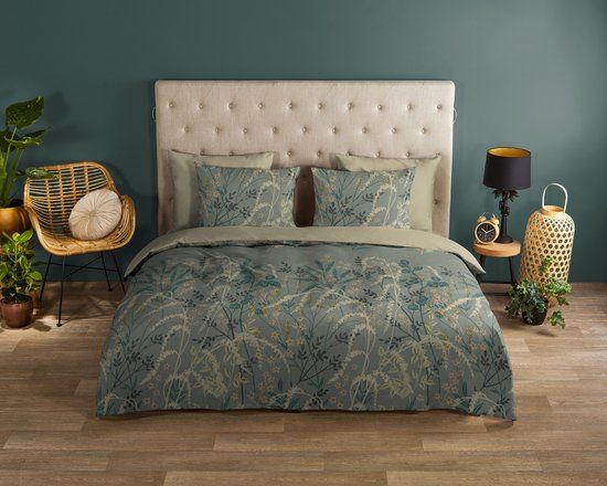 Good Morning Dekbedovertrek Bloemen - 1 Persoons - 140x200/220 cm - Groen - 100% Katoen Renforce