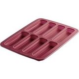 COOX moule à barres de céréales en silicone, pour 8 barres (Rouge foncé)