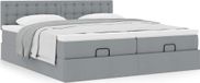 Maison Exclusive - Cadre de lit ottoman avec matelas, gris clair, 160x200 cm, textile