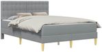 vidaXL Bedframe met matras met hoofdeinde Lichtgrijs 120 x 200 cm Stof