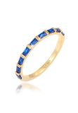Elli PREMIUM Ring Dames Band Fonkelend met Synthetische Saffieren in 925 sterling zilver Verguld