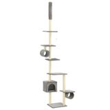 Chat poteau griffoir avec poteaux griffoirs en sisal 260 cm gris