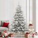 VidaXL Sapin de Noël artificiel pliable blanc 210 cm PE et PVC