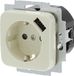 Busch-Jaeger SI Inbouw Wandcontactdoos USB - 1-voudig - Randaarde - Crème