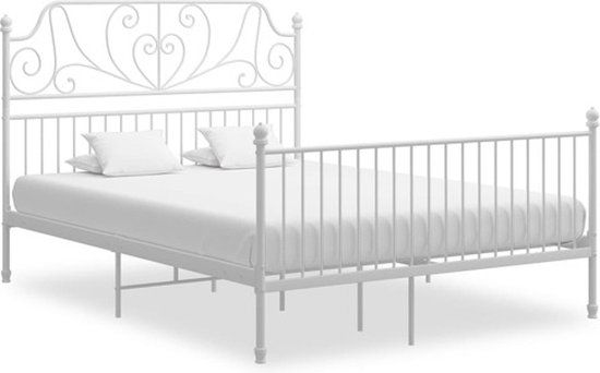 vidaXL Bedframe Metaal Wit 140x200 cm