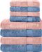 Komfortec Handdoekenset – Set van 8 - 4x Handdoek 50x100 cm en 4x Badhanddoek 70x140 cm - 100% Katoen - Roze&Lichtblauw