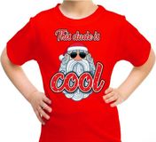 Bellatio Decorations Shoppartners Bv Foute kersttrui shirt - This dude is cool - met stoere Santa - rood - voor kinderen - kerstkleding 110/116
