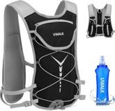 Gilet de course Noir Nylon 8L avec bouteille 500 ml