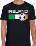 Bellatio Decorations Ireland T-shirt met voetbal en Ierse vlag - Zwart - Heren - Maat M