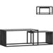 Lot de 2 tables basses gigognes noires, effet marbre gris