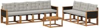 vidaXL - Acacia Hout Bank Loungeset 7-zits Natuurlijk en Lichtgrijs