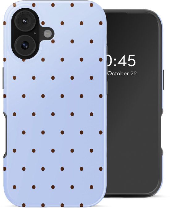 Selencia Hoesje - Geschikt voor Apple iPhone 17 - Backcover geschikt voor MagSafe - Happy Dots Digital Sky