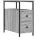 Sonoma Gris Table de chevet 30x60x60 cm Bois d'ingénierie