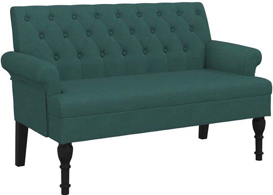 vidaXL Bankje met rugleuning 120x62x75,5 cm stof donkergroen