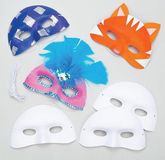 Baker Ross Make and Design Your Own Velvety Cardboard Eye Masks - Creative Theme Party/Theater Craft Kit for Kids to Color and Decorate (8 Pieces)