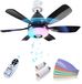 MMOBIEL Plafondventilator met Lamp – LED, Bluetooth Speaker, E27, RGB, Dimbaar 3000K-6500K, Muzieksync, 3 Snelheden, 2x6 Bladen, Afstandsbediening – Zwart