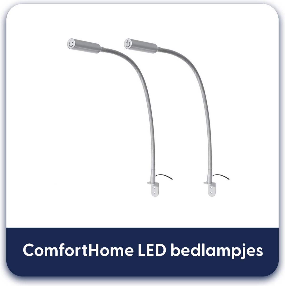 ComfortHome LED bedlampjes hoofdbord - leeslamp boxspring - aluminium - flexibele arm - dimbaar - leeslamp - 2 stuks