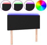 vidaXL Hoofdbord LED 100x5x78/88 cm stof zwart