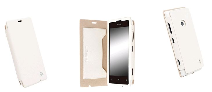 Krusell Malmö FlipCover - Wit - Leer - Voor Lumia 520