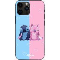 Maniacase Beschermhoes Iphone 13 Pro Stitch Angel mignon bleu rose