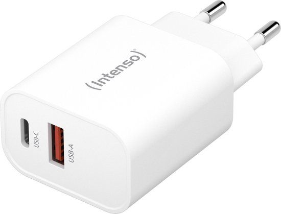 Intenso W30AC 30W USB-A & USB-C Adapter - White