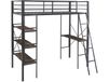 Raphaël Lit mezzanine avec bureau en métal - 190 x 90 cm - Noir