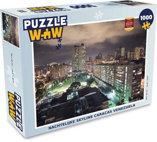 MuchoWow Puzzel Nachtelijke skyline Caracas Venezuela - Legpuzzel - Puzzel 1000 stukjes volwassenen