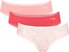 Sloggi Women GO Crush Hipster (3-pack) - dames slip - lichroze - flamingo roze en roze met wit dessin