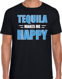 Bellatio Decorations Tequila makes me happy / Tequila maakt me gelukkig drank t-shirt zwart voor heren