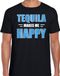 Bellatio Decorations Tequila makes me happy / Tequila maakt me gelukkig drank t-shirt zwart voor heren