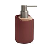 SPIRELLA - Sybella zeepdispenser - elegant design, glas en kunststof, eenvoudige navulling - 8 x 8 x 15,3 cm - 0,3 l - kleur bordeaux - perfect voor badkamer en keuken