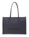 COCCINELLE Leren shopper schoudertas met laptopvak Myrtha26 Handbag Grained Leather Stove blauwgrijs