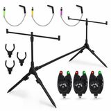 Fish-Xpro Basic Rodpod Set - Zwart - Voor 3 Hengels - Met Beetmelders en Hangers