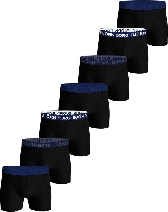 Björn Borg Cotton Stretch Boxershort - 7-Pack - Black/Blue - Men's Size M
