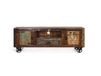 Meuble TV exclusif en bois recyclé multicolore