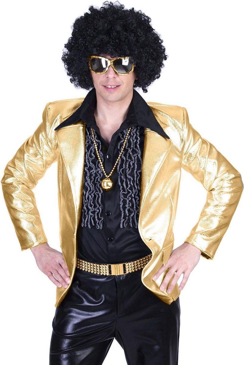 Funny Fashion Disco Fever jas goud - Kostuum heren - Carnaval kleding mannen maat 48/50