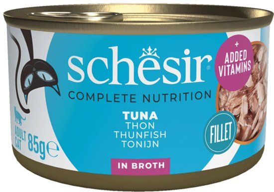 Schesir Complete & Balanced Kattenvoer Tonijn in Bouillon - 12 x 85 gr
