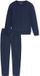 SCHIESSER Heren Pyjama Lang Effen Lange Mouw Katoen/Polyester Deep Sea Blue