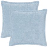 vidaXL Kussensloop 2 st houten lichtblauw 45 x 45 cm nep konijnenbont