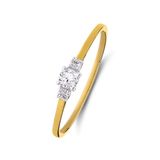 Lucardi Dames 14 karaat geelgouden ring met 3 diamanten 0,14ct