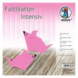 Ursus Vouwbladen - effen intens, roze, ca. 20 x 20 cm, 65 g/m², 100 vellen, van posterpapier, doorgeverfd