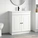 Maison Exclusive Ensemble de meubles de salle de bain "Exclusive" - Finition blanche laquée - Dimensions : 78,5 x 37,5 x 81 cm