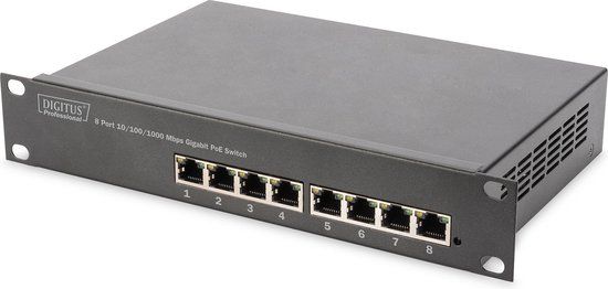 Digitus DN-95317 - Netwerk switch - 8 poorten - 10/100/1000 MBit/s - PoE-functie